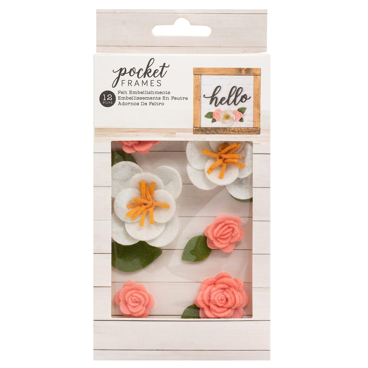 American Crafts™ Pocket Frames Felt Flowers, 12ct.